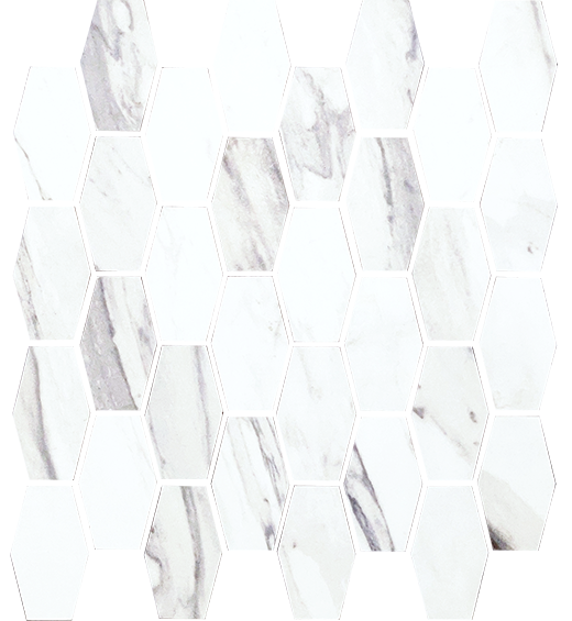 Marbella Apuano Matte 12"x11" Hexagon Mosaic Sheet | Color Body Porcelain | Floor/Wall Mosaic