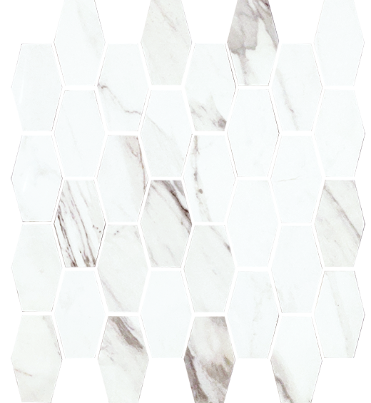 Marbella Apuano Polished 12"x11" Hexagon Mosaic Sheet | Color Body Porcelain | Floor/Wall Mosaic