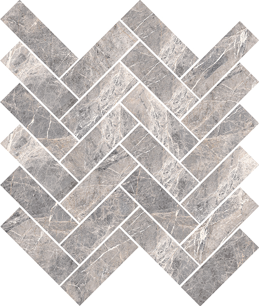 Marbella Imperial Polished 12"x15" Herringbone Mosaic Sheet | Color Body Porcelain | Floor/Wall Mosaic