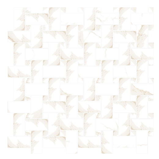 Marcel Fantasy Beige Carved Basketweave Mosaic | Porcelain | Floor/Wall Mosaic