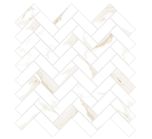 Marcel Fantasy Beige Polished 1"x3" Herringbone | Porcelain | Floor/Wall Mosaic