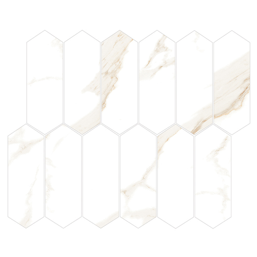Marcel Fantasy Beige Polished 2"x6" Picket | Porcelain | Floor/Wall Mosaic