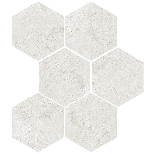 Marcel Royal Stone Carved 5" Hexagon | Porcelain | Floor/Wall Mosaic