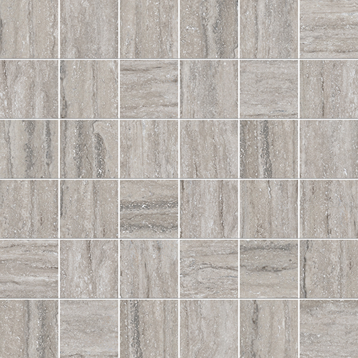 Marmol Travertini Grigio Honed 2"x2" (12"x12" Mosaic Sheet) | Glazed Porcelain | Floor/Wall Mosaic