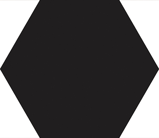 Materia Nero Matte 8"x7" Hexagon Matte Nero | Glazed Porcelain | Floor/Wall Hexagon