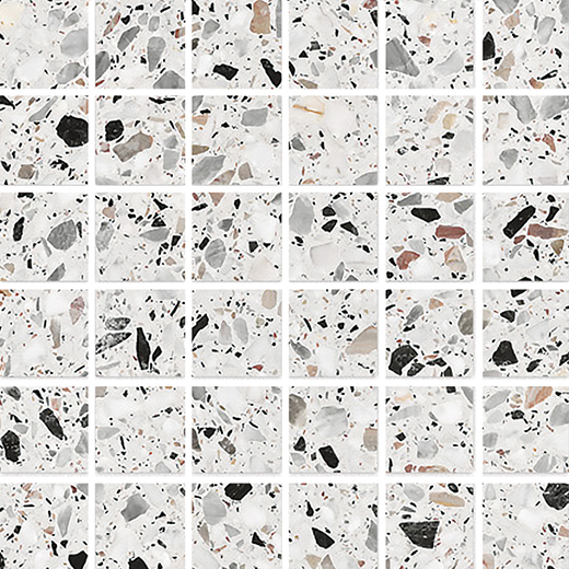 Melange White  Natural 2"x2" Mosaic | Color Body Porcelain | Floor/Wall Mosaic