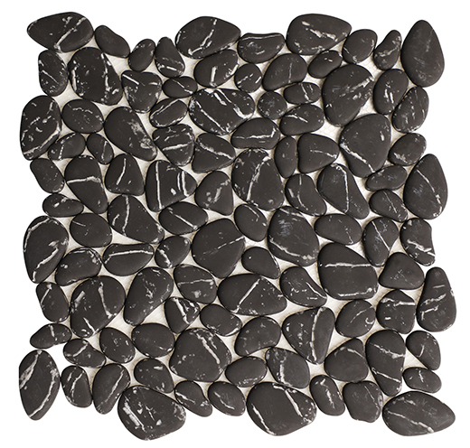 Micro Crystal Pebbles Nero Matte Pebbles Mosaic | Glass | Floor/Wall Mosaic