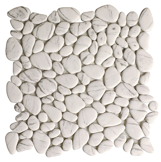 Micro Crystal Pebbles Super White Matte Pebbles Mosaic | Glass | Floor/Wall Mosaic