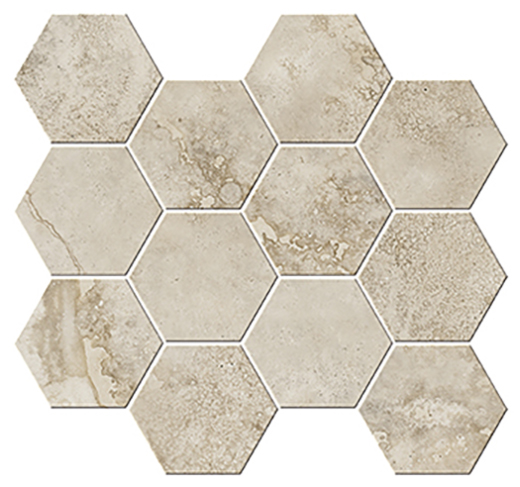 Mineral Springs Beige Crosscut Matte 3" Hexagon | Color Body Porcelain | Floor/Wall Mosaic