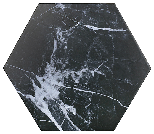 Outlet Monaco Dark Marble Matte 11" Hexagon | Glazed Porcelain | Floor/Wall Tile