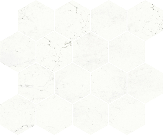 Montblanc Carrara Polished Hexagon Mosaic | Color Body Porcelain | Mosaic