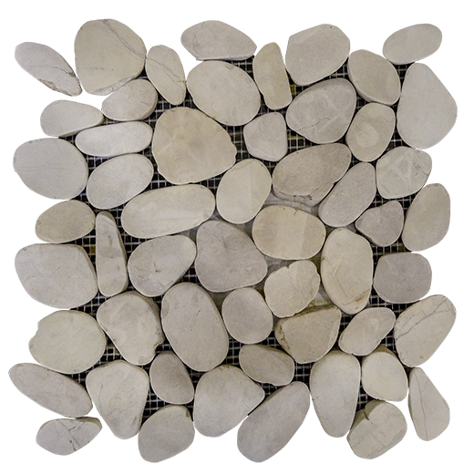 Natural Stone Pebbles Oval / White Natural Oval Pebbles Mosaic | Stone | Floor/Wall Mosaic