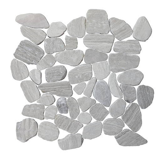 Natural Stone Pebbles Sliced Wood Natural Sliced Pebbles Mosaic | Stone | Floor/Wall Mosaic
