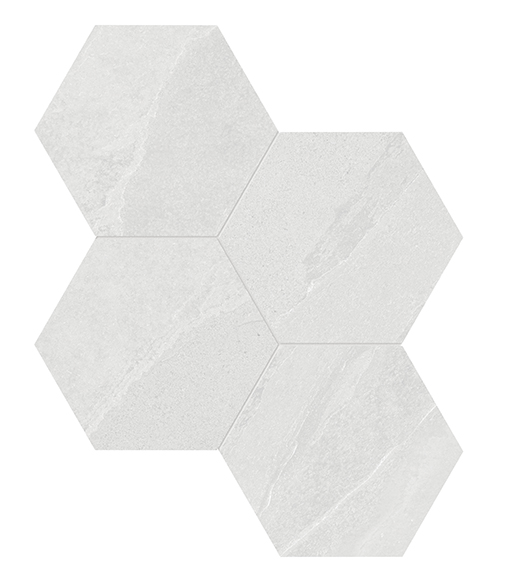 North Lithium Matte 6" Hex (11.5x9.96 Mosaic Sheet) | Color Body Porcelain | Floor/Wall Mosaic