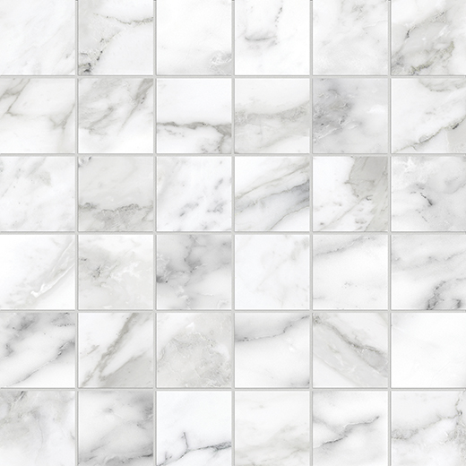 Nuvo Marble Arabescato Honed 2"x2" (11.7"x11.7" Mosaic Sheet) | Glazed Porcelain | Floor/Wall Mosaic