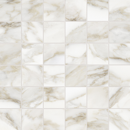 Nuvo Marble Calacata Paonazzo Honed 2"x2" (11.7"x11.7" Mosaic Sheet) | Glazed Porcelain | Floor/Wall Mosaic