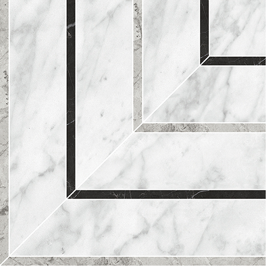 Nuvo Marble Carrara Gioia Honed 8"x8" Picco Mosaic Carrara Gioia | Glazed Porcelain | Floor/Wall Decorative Mosaic
