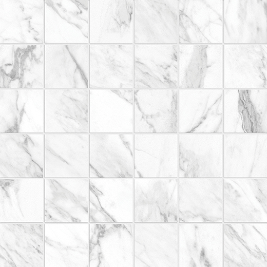 Nuvo Marble Statuarietto Honed 2"x2" (11.7"x11.7" Mosaic Sheet) | Glazed Porcelain | Floor/Wall Mosaic