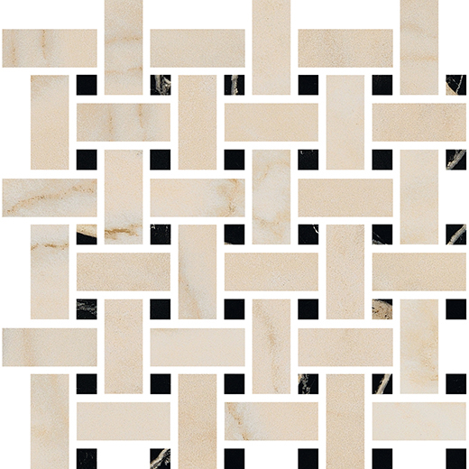 Odyssey Rosa Cipria Polished Basketweave Mosaic | Color Body Porcelain | Floor/Wall Mosaic