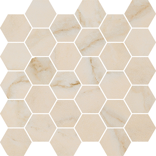 Odyssey Rosa Cipria Polished 2" Hexagon | Color Body Porcelain | Floor/Wall Mosaic