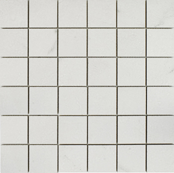 Outlet Aura Statuario White Matte 2"x2 | Porcelain | Floor/Wall Mosaic