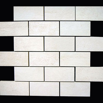 Outlet Cemento W - Outlet Natural 2"X4" Brick Mosaic | Through Body Porcelain | Floor/Wall Mosaic