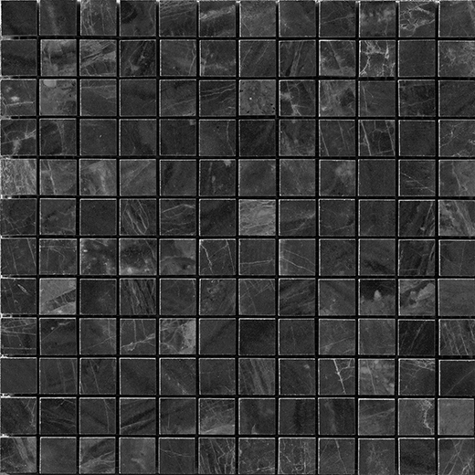 Outlet Mansion Black Mirror - Outlet Polished 1"x1" (12"x12" Mosaic Sheet) | Glazed Porcelain | Floor/Wall Mosaic
