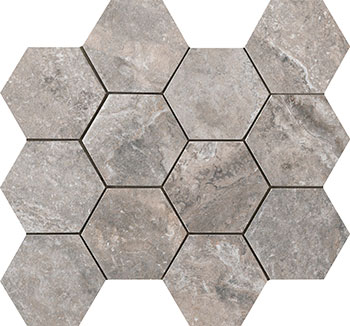 Outlet Medici Grey Matte 4"x4" Hexagon | Porcelain | Floor/Wall Mosaic
