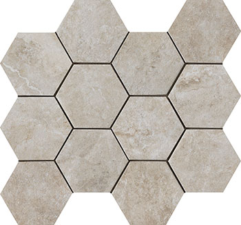 Outlet Medici Sand Matte 4"x4" Hexagon | Porcelain | Floor/Wall Mosaic