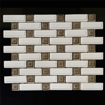 Outlet San Miguel Biscuit - Outlet Glossy 1"x3" Blended Mosaic | Ceramic | Wall Mosaic