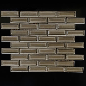 Outlet San Miguel Paglia - Outlet Glossy 1"x3" Square Offset Mosaic | Ceramic | Wall Mosaic