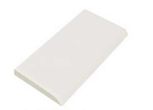 Outlet TCC Snow White - Outlet Glossy 3"x6" Bullnose 6" Side | Ceramic | Trim