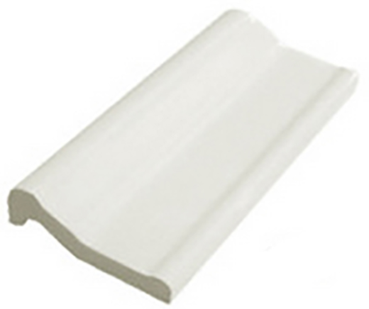 Outlet TCC Snow White - Outlet Glossy 3"x6" Chair Rail | Ceramic | Trim