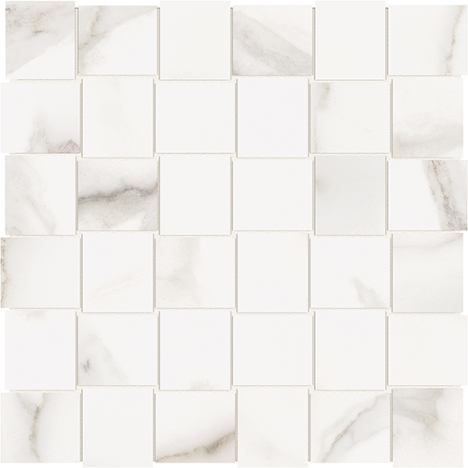 Oxford Calacatta Oro Matte 2"x2" Basketweave | Glazed Porcelain | Floor/Wall Mosaic