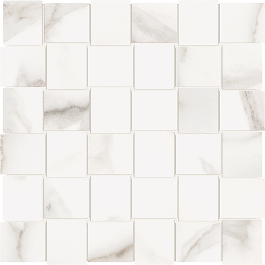 Oxford Calacatta Oro Polished 2"x2" Basketweave | Glazed Porcelain | Floor/Wall Mosaic