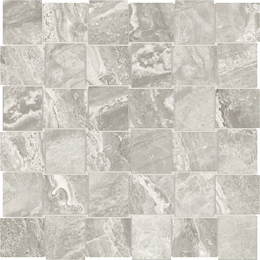 Oxford Stella Argento Polished 2"x2" Basketweave | Glazed Porcelain | Floor/Wall Mosaic