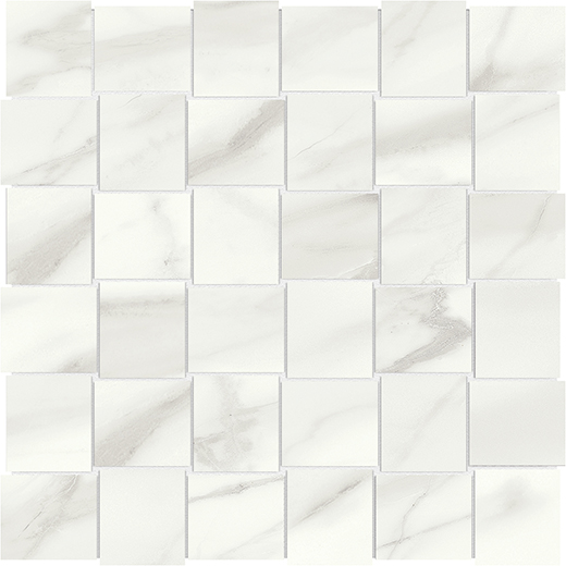 Oxford Volakas Grigio Matte 2"x2" Basketweave | Glazed Porcelain | Floor/Wall Mosaic
