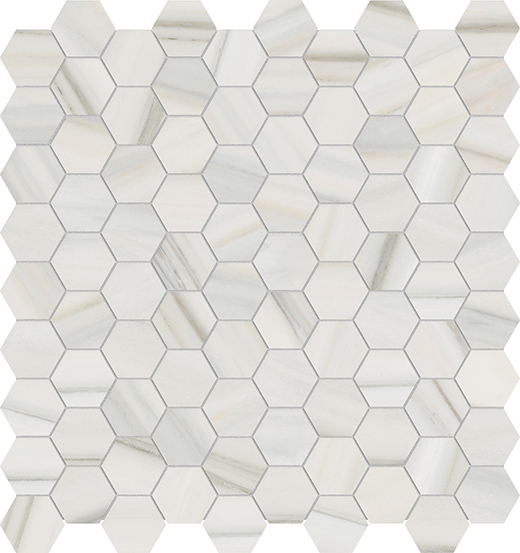 Oxford Zebrino Polished 1.25" Hexagon | Glazed Porcelain | Floor/Wall Mosaic