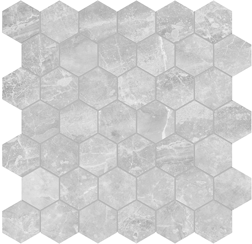 Palladium Perla Grigia Matte 2" Hexagon Mosaic | Porcelain | Floor/Wall Mosaic