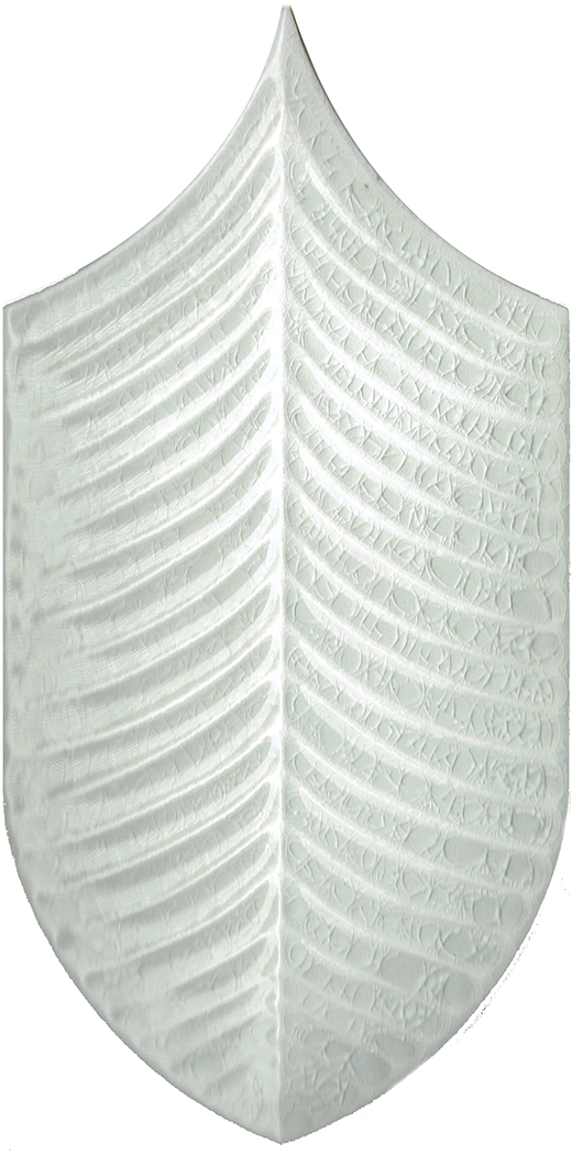 Palmetto Bianco Crackle 4"x8" Leaf | Ceramic | Wall Dimensional