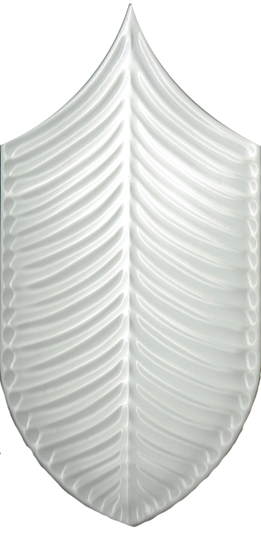 Palmetto Bianco Glossy 4"x8" Leaf | Ceramic | Wall Dimensional