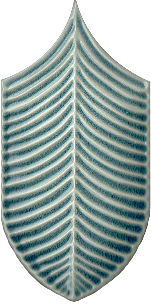 Palmetto Grigio Crackle 4"x8" Leaf | Ceramic | Wall Dimensional