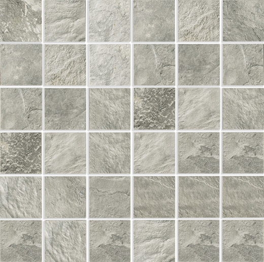 Passage Silver Natural 2"x2" Mosaic | Color Body Porcelain | Floor/Wall Mosaic