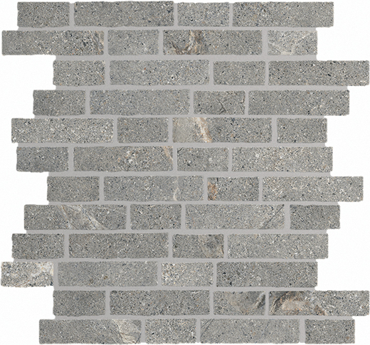 Peak Gray Worn Brick Mosaic | Color Body Porcelain | Floor/Wall Mosaic