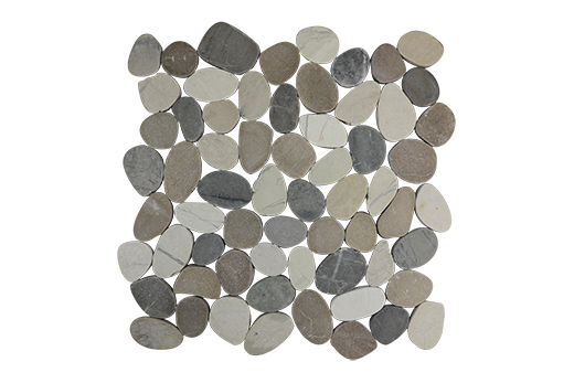 Pebbles Sliced Warm Blend Natural Oval Sliced Pebbles Mosaic | Stone | Floor/Wall Mosaic