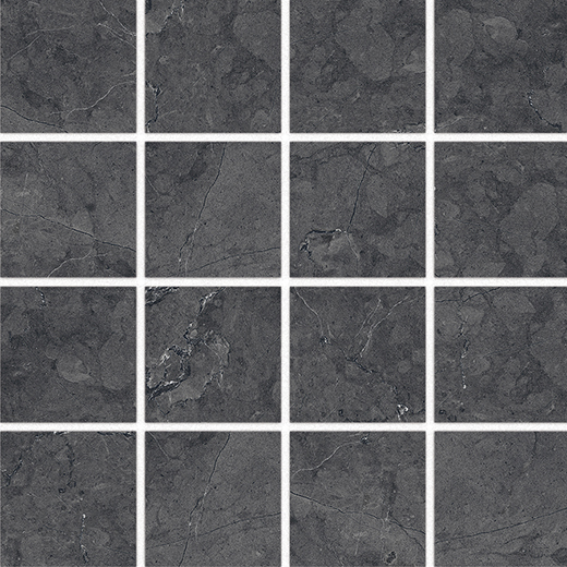 Piazza Nero Marquina Matte 3"X3" Mosaic | Porcelain | Floor/Wall Mosaic