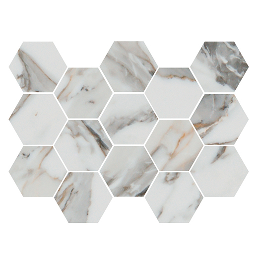 Pierre Tinenza Matte 12.6"x8.7" Hexagon Mosaic | Glazed Porcelain | Floor/Wall Mosaic