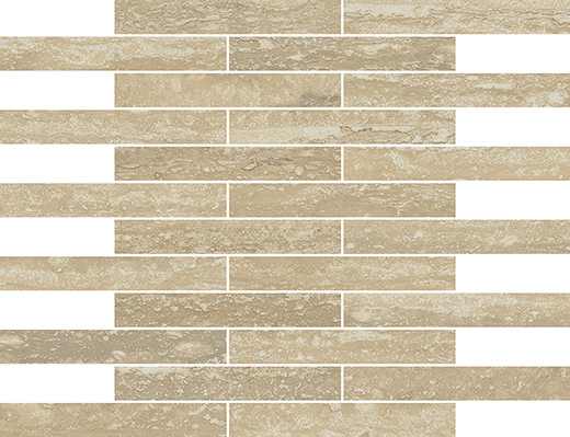 Pinnacle Beige Matte 1"X6" Brick | Glazed Porcelain | Floor/Wall Mosaic