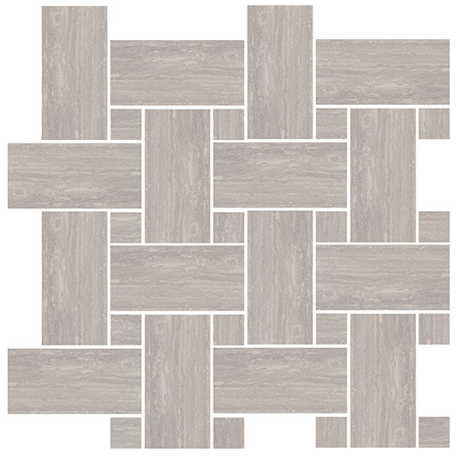 Pinnacle Gray Matte Basketweave Mosaic | Glazed Porcelain | Floor/Wall Mosaic