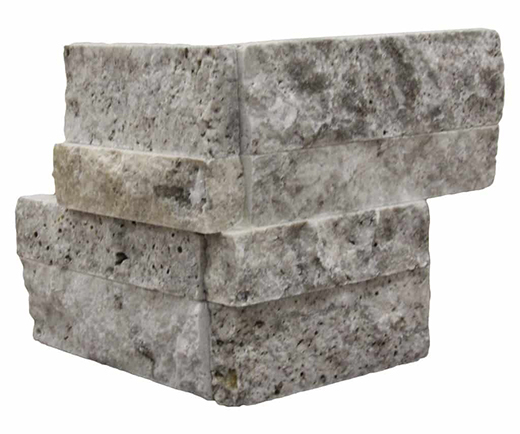 Platinum Platinum Natural 6"x24"  2cm Ledgerstone | Travertine | Exterior Stone